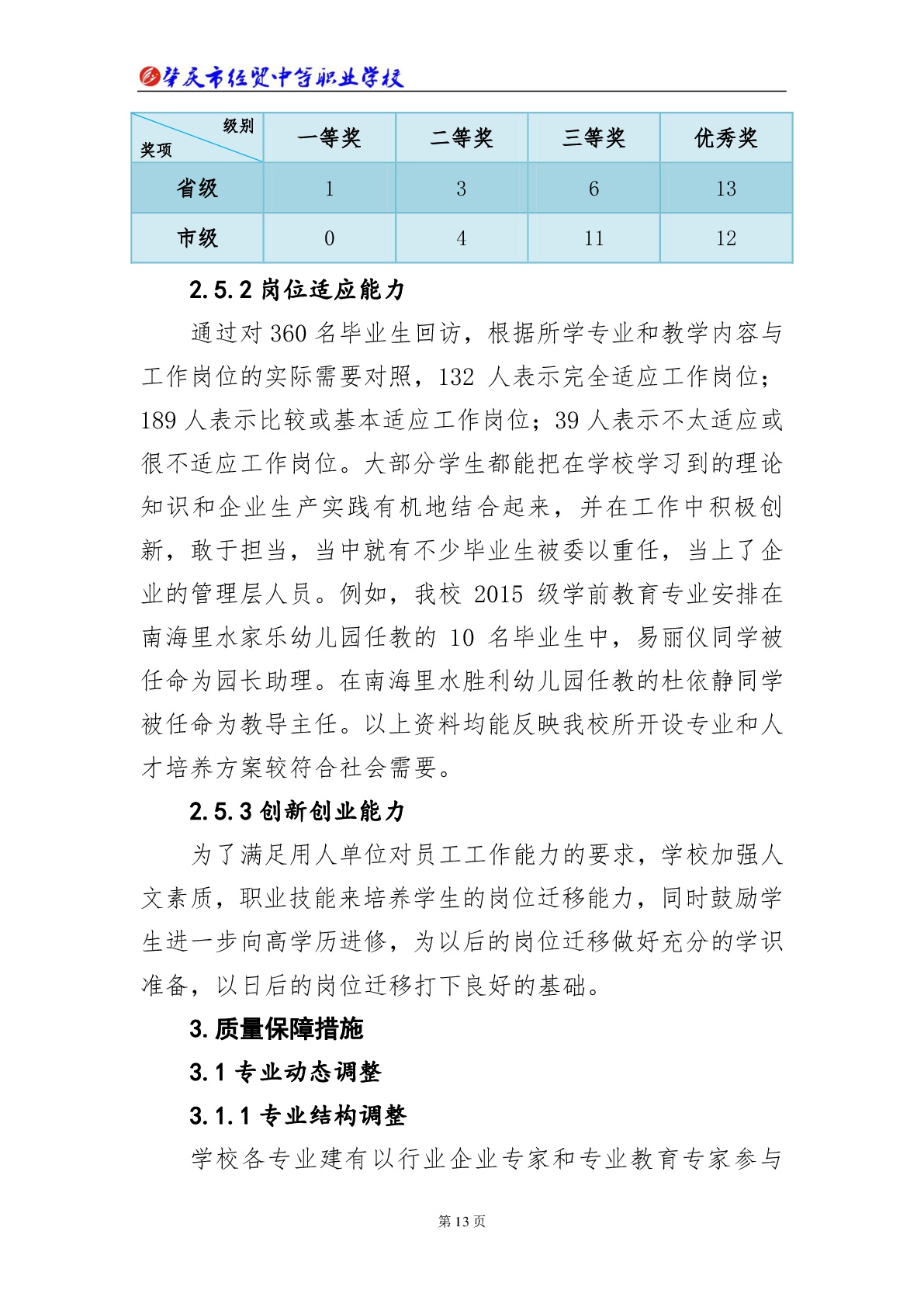 肇庆市经贸中等职业学校2018年教育质量年度报告